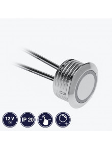 Выключатель контактный сенсорный диммируемый с проводом 1.5 метра 12V DC, 20W,IP20  хром GTV AE-WBEZD-NB
