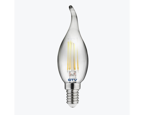 Bec LED filament flame Vintage fumuriu C37 4W 240Lm E14 2700K LD-C35FP4-30L GTV