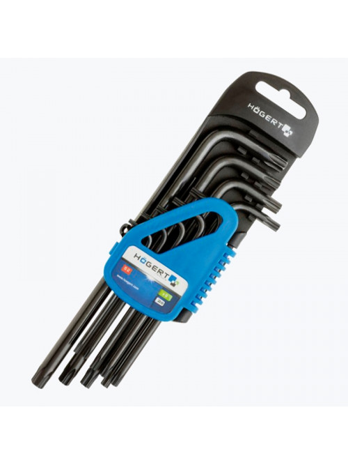 Набор Г-образных удлиненных ключей TORX, Т10-Т50, 9 шт. HT1W816 HOEGERT