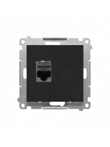 Розетка компьютерная одинарная RJ45, категория 6e черный мат T61.01/149 SIMON 55