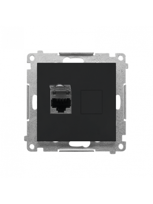 Розетка компьютерная одинарная RJ45, категория 6e черный мат T61.01/149 SIMON 55