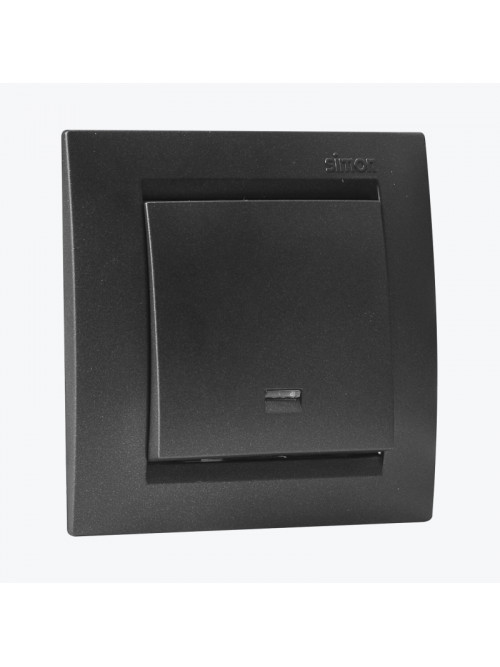 Intrerupator unitar cu indicator LED SIMON 15 Grafit