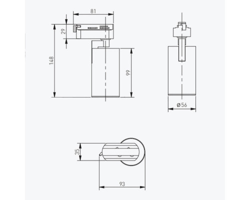 Трековый светильник ADO GU10 однофазный белый max.20Вт IP20 XLT-ADOGU10-00