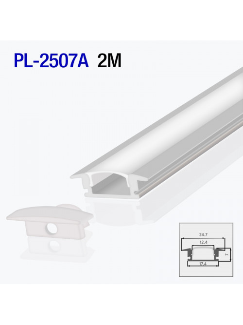 Алюминиевый профиль врезной для светодиодной ленты 2m/set 24.7*7mm PL-2507A 2m PANLIGHT