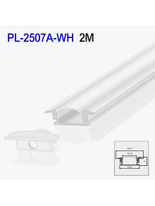 Алюминиевый профиль врезной для светодиодной ленты белый 2m/set 24.7*7mm PL-2507A-WH 2m PANLIGHT