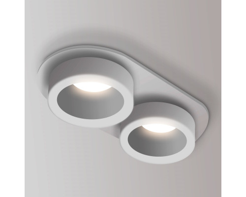 Встраиваемый светильник 2xGU10 круглый двойной белый PL-234242W