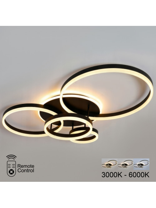Светодиодная люстра 150W черная PL-21817B