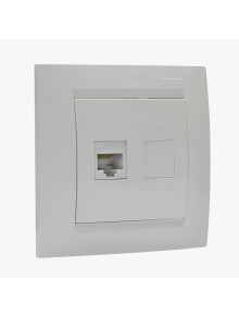 Priza calculator unitara RJ45 cat 5e AMT alba 1591551-030 SIMON 15