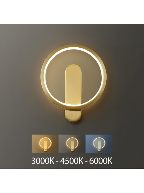 Настенный светильник 18W 3000K/4500K/6000K золотой PL-22405BG