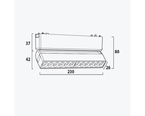 LED liniar grila pliabil magnetică negru 12W,4000K,DC48V,230MM PANLIGHT ULTRA SLIM PL-12MTC-BK