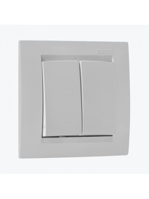 Întrerupător dublu cap scara alb 1591397-030 SIMON 15