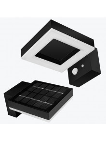 Светильник на солнечной батарее LED 2W 4000K IP44 с датчиком движения настенный PL-130041PSSE черный PANLIGHT
