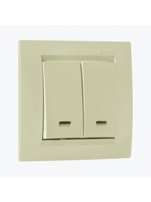 Întrerupător dublu cu indicator LED ivoar 1591392-031 SIMON 15