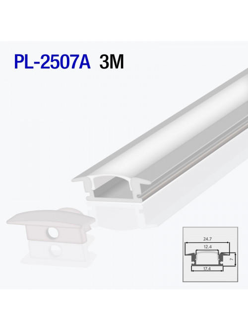 Алюминиевый профиль врезной для светодиодной ленты 3m/set 24.7*7mm PL-2507A 3m PANLIGHT