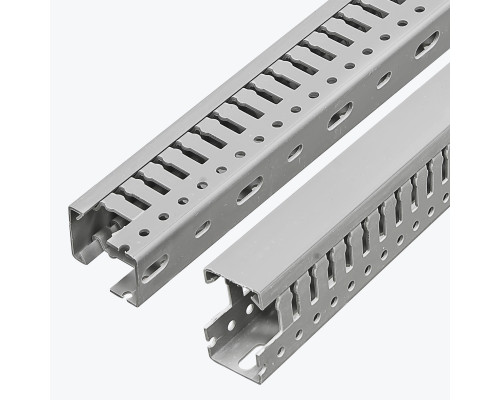Кабель-канал перфорированный ПВХ серый 25x40x2000мм AY-KA
