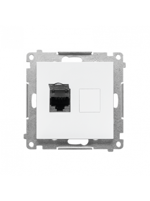 Розетка компьютерная одинарная RJ45, категория 6e белая мат T61.01/111 SIMON 55