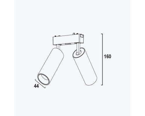 Трековый светильник на магнитную шину черный 9Вт*2, 4000K,DC48V PANLIGHT ULTRA SLIM PL-9MT2E-BK