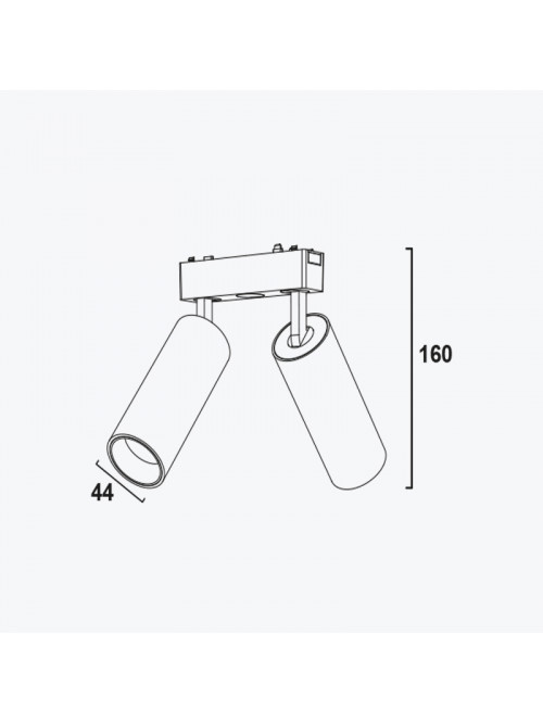 Трековый светильник на магнитную шину черный 9Вт*2, 4000K,DC48V PANLIGHT ULTRA SLIM PL-9MT2E-BK
