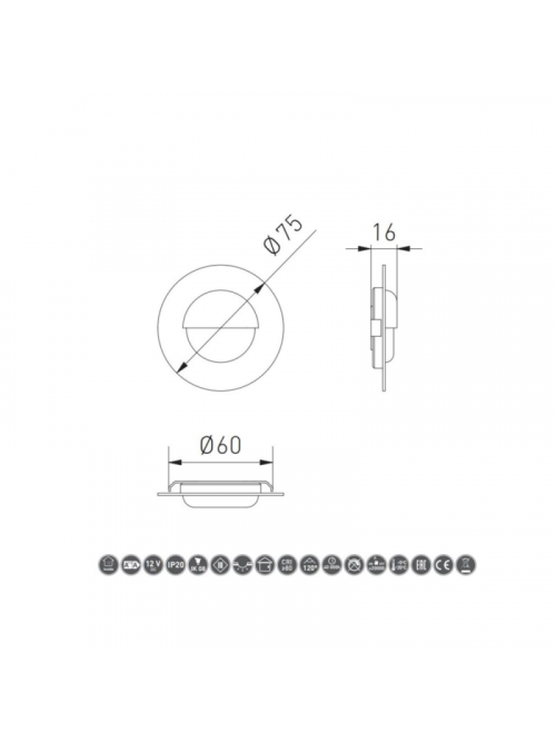 Светодиодный светильник лестничный круглый ESCADA OB DC12V 0,8Вт 70Lm 4000K 150cm LD-ESOB084-51