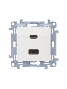 Priza dubla USB, C+A 30W,alba CEC2CA.01/11 SIMON 10