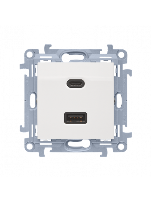 Priza dubla USB, C+A 30W,alba CEC2CA.01/11 SIMON 10