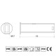 Выключатель сенсорный диммируемый встроенный с проводом 2 метра 12V DC-24W 24V DC-48W IP20 белый GTV AE-WBBUNI-10DIM