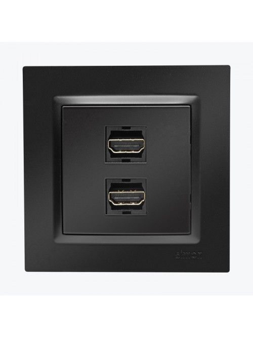 Priza dubla HDMI negru mat CGHDMI2.01/49 SIMON 10