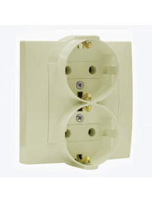 Priza dubla euro cu impamintare ivoar 1590459-031 SIMON 15