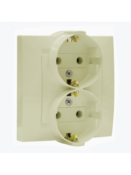Priza dubla euro cu impamintare ivoar 1590459-031 SIMON 15