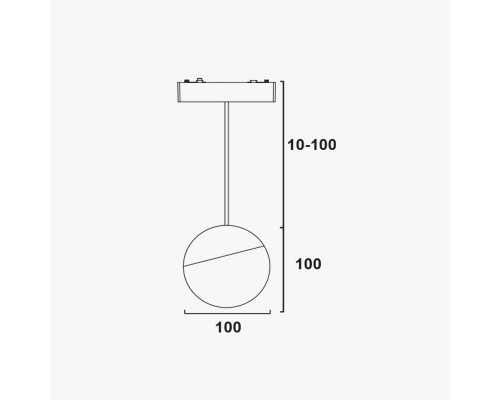 LED suspendat glob magnetică negru 6W,4000K,DC48V,100MM PANLIGHT ULTRA SLIM PL-6MTO-BK