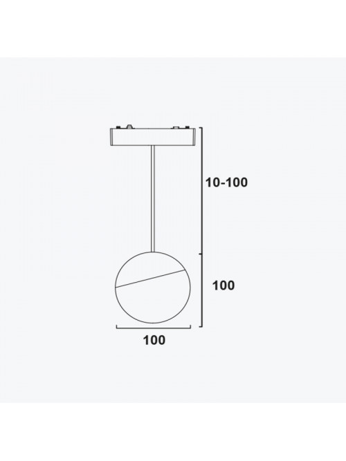 Светильник шар подвесной на магнитную шину черный 6Вт,4000K,DC48V,100MM PANLIGHT ULTRA SLIM PL-6MTO-BK