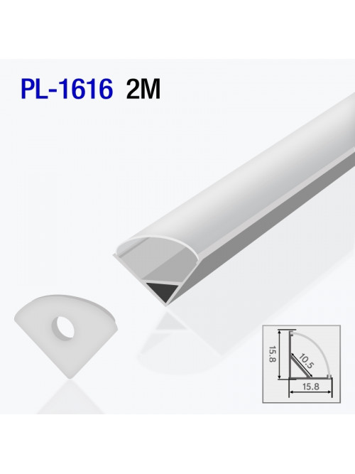 Алюминиевый профиль угловой для светодиодной ленты 2m/set 15.8*15.8mm PL-1616 2m PANLIGHT