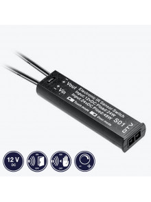 Выключатель сенсорный диммируемый встроенный с проводом 2 метра 12V DC-24W 24V DC-48W IP20 черный GTV AE-WBCUNI-10DIM