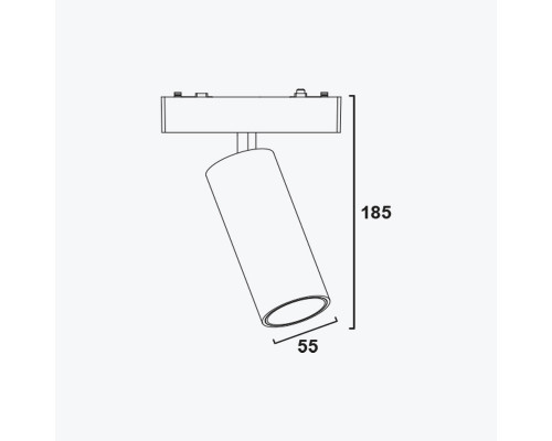 Трековый светильник на магнитную шину черный 18Вт,4000K,DC48V,PANLIGHT ULTRA SLIM PL-18MTF-BK