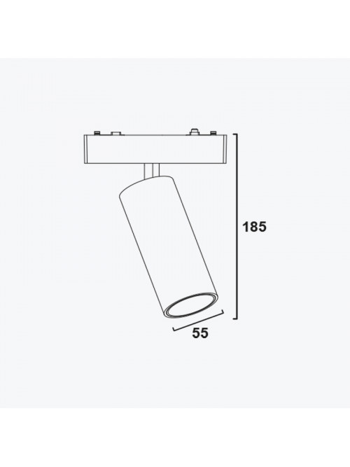 Трековый светильник на магнитную шину черный 18Вт,4000K,DC48V,PANLIGHT ULTRA SLIM PL-18MTF-BK