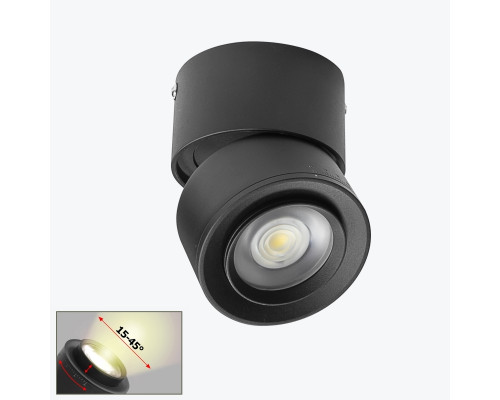 Proiector cu LED ZOOM 15-45° pe tavan negru 15W 4000K PL-15PT20EBK