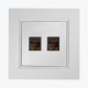 Priza dubla calculator+calculator RJ45 cat5e alba C52.01/11 SIMON 10