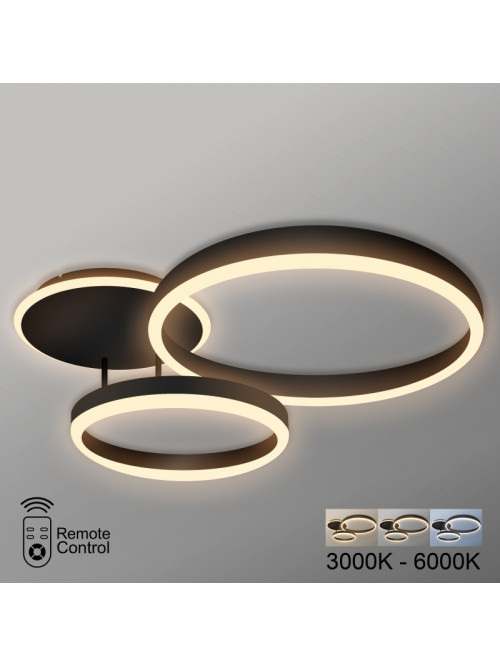 Светодиодная люстра 75W черная PL-21816B