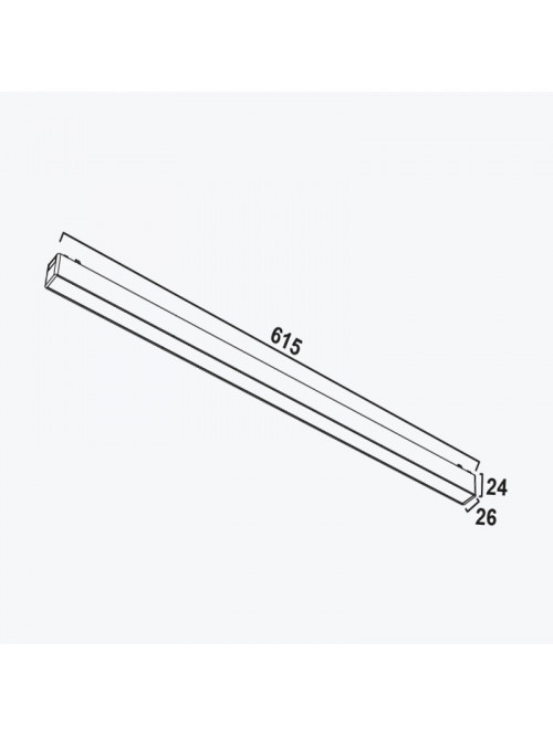 Светильник Linear на магнитную шину черный 20Вт,4000K,DC 48V,615MM,PANLIGHT ULTRA SLIM PL-20MTB-BK