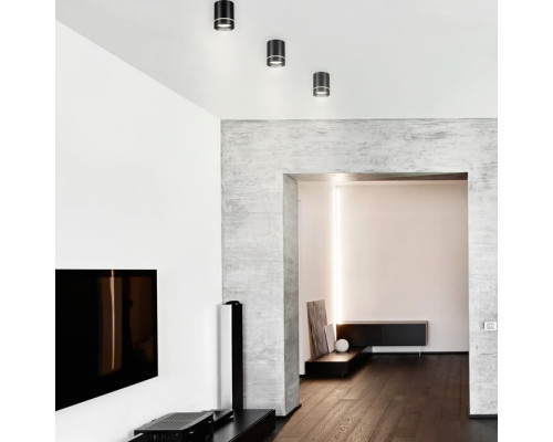 Spot aplicat LED 12W 4000K rotund negru PL-2343512W