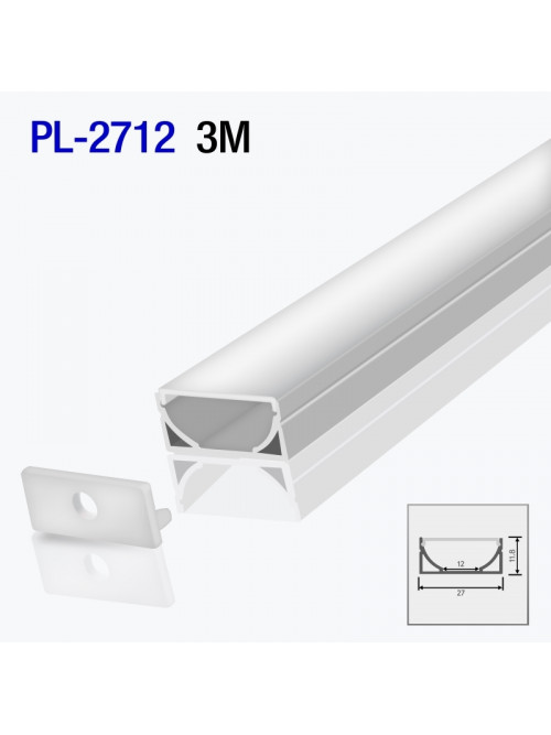 Алюминиевый профиль накладной для светодиодной ленты 3m/set 27*11.8mm PL-2712 3m PANLIGHT