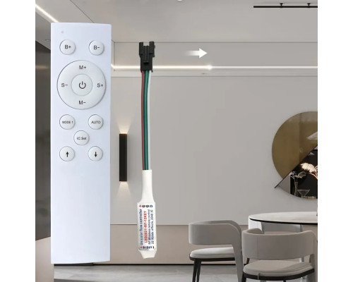 Контроллер для адресной светодиодной ленты CCT с пультом RF, DC12-24V, IP20, 3000K/4000K/6500K 4х2048 пиксельный PANLIGHT