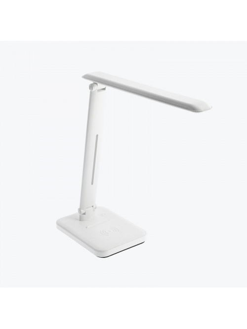 Настольная светодиодная лампа LED IZUKA 6W 400Lm CCT с беспроводной зарядкой+USB белая LB-IZK6WCCT-00