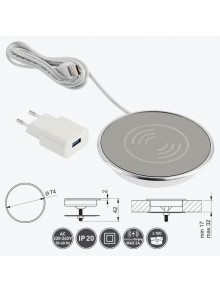 Беспроводное зарядное устройство USB 1.5м 10Вт 2A, AE-ZLADLUX-40