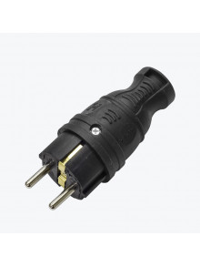 Вилка прямая каучуковая IP44 черная 55 115 00 AY-KA
