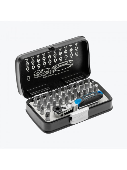 Набор бит с трещоткой 1/4, SL, PH, PZ, HEX, Torx, Torx c отверстием, 33 HT1R460 HOEGERT
