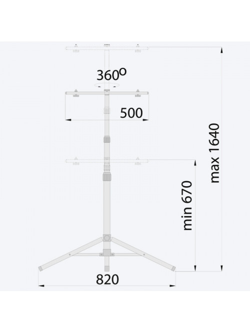 Штатив для прожектора двойной 2x500W, max.164cm, желтый OH-ST2500-23