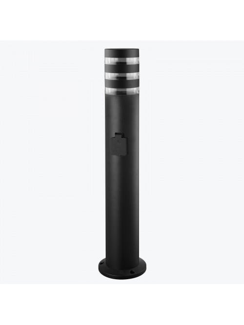 Садово-парковый светильник с розеткой SHUKO max.10W E27 IP44 черный PL-153550PR PANLIGHT