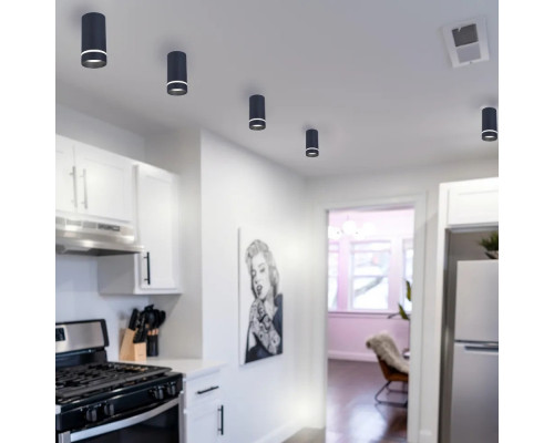 Spot aplicat LED 5W 4000K rotund negru PL-234355B