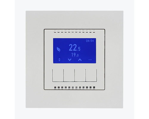 Электронный термостат с недельным программатором ЖК-дисплеем и внутренним датчиком температуры белый матовый TETD1A.01/111 SIMON 55